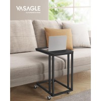 Vasagle End Table C Shaped Tv Tray With Metal Frame Rolling Casters For Coffee Laptop Mobile Tablet Industrial Side Table For