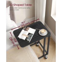 Vasagle End Table C Shaped Tv Tray With Metal Frame Rolling Casters For Coffee Laptop Mobile Tablet Industrial Side Table For