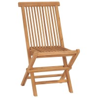 vidaXL Folding Patio Chairs 4 pcs Solid Teak Wood 315442