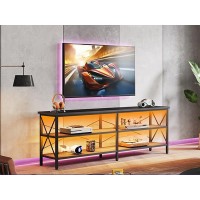 Wlive Tv Stand Up To 70 Inch Tv 63 Entertainment Center With Led Tv Media Console With 3Tier Storage Shelves For Living Roo