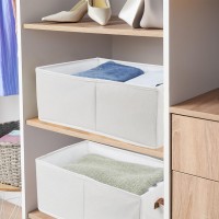 Pack Of 3 Large Capacity Storage Bins Closet Organizer System Sturdy Foldable Storage Boxes For Organizing Clothing Sheets To