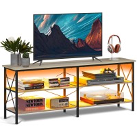 Wlive Tv Stand Up To 70 Inch Tv 63 Entertainment Center With Led Tv Media Console With 3Tier Storage Shelves For Living Roo