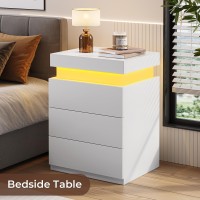 Bthfst Led Nightstands Set Of 2 Night Stands For Bedrooms Set Of 2 Nightstand With Charging Station And Sliding Top Bedside Tabl