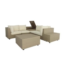 Progressive Furniture I747-Ctset Brown/Sand Shelter Island Wicker Outdoor Seating Set