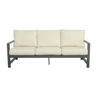 Progressive Furniture I732-Swset Edgewater Outdoor Seating Set Aluminum Oyster Fabric, Gray/Beige