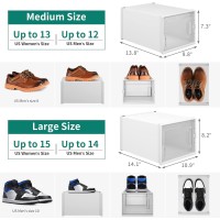 Yitahome 24 Pack Shoe Organizer Fit Up To Us Size 13 Plastic Shoe Boxes With Lids Stackable Shoe Storage Bins Drawers Sneaker