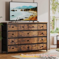 Enhomee Dresser With 13 Drawers Dresser Tv Stand For 55 Tv Long Dresser For Bedroom Large Dressers Chest Of Drawers For Bed