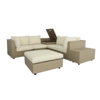 Progressive Furniture I747-Otset Brown/Sand Shelter Island Wicker Outdoor Seating Set