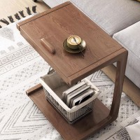 KOWJIFH Wood Coffe Tables Side Table Sofa Tables Bedside Table Casual Reading Table Utility Shelve Furniture Storage Table Mobile Tables Dining Table Computer Desk Book Tables Home Decor Couch Table