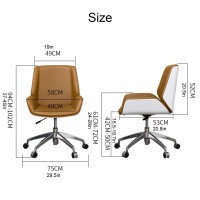 Office Swivel Chair Executive Chairs Desk Chairs With Wheels,Ergonomic Backrest Design,Conference Chairs Simple Modern Chair Leather Computer Chair (Color : Earthy Yellow)