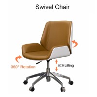 Office Swivel Chair Executive Chairs Desk Chairs With Wheels,Ergonomic Backrest Design,Conference Chairs Simple Modern Chair Leather Computer Chair (Color : Earthy Yellow)