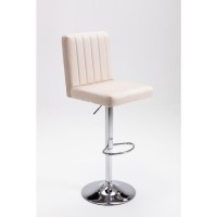 Yorkie Velvet Upholstered Modern Swivel Bar Stool in Beige Set of 2