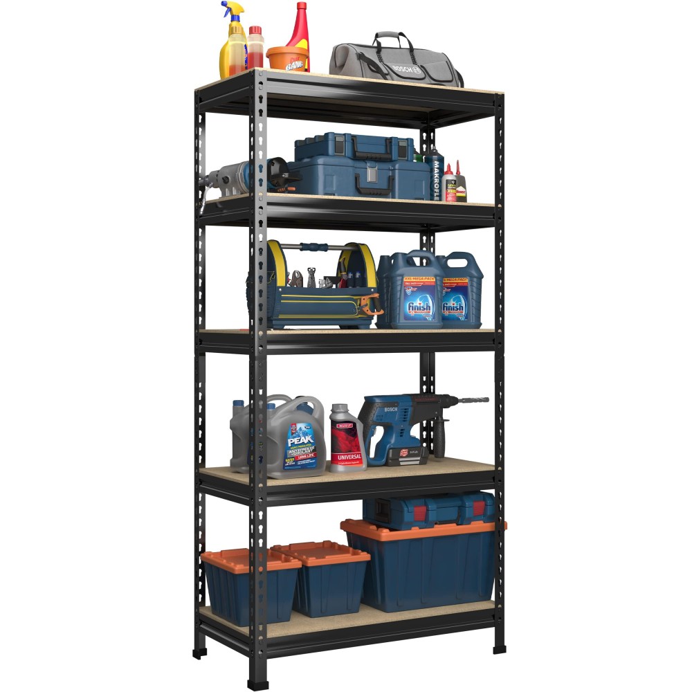 Primezone 32 W X 16 D X 63 H Storage Shelves 5 Tier Adjustable Garage Storage Shelving Heavy Duty Metal Storage Utility