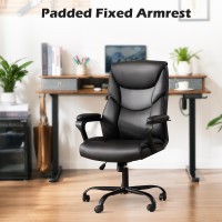 Dumos Executive High Back Big And Tall Leather Office Desk Chairs With Arms Ergonomic Lumbar Support Adjustable Height Wheels