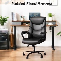 Dumos Executive High Back Big And Tall Leather Office Desk Chairs With Arms Ergonomic Lumbar Support Adjustable Height Wheels