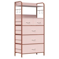 Jojoka Dresser For Bedroom With 5 Drawers Dressers Chests Of Drawers For Hallway Entryway Storage Organizer Unit With Fabri