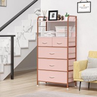 Jojoka Dresser For Bedroom With 5 Drawers Dressers Chests Of Drawers For Hallway Entryway Storage Organizer Unit With Fabri