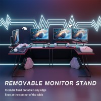 Homall L Shaped Gaming Desk Computer Corner Pc Desk Table With Large Monitor Riser Stand For Home Office Sturdy Writing Workstat