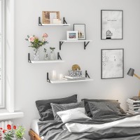 Ygeomer Floating Shelves For Wall Rustic White Wall Shelves Different Sizes Wall Mounted Wood Shelf For Living Room Bathroom