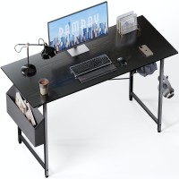 Pamray 47 Inch Computer Desk For Small Spaces With Storage Bag, Home Office Work Desk With Headphone Hook, Small Office Desk Study Writing Table