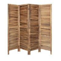 Ecomex Room Dividers, 8 Panel Wood Room Screen Divider Freestanding, Folding Privacy Screen And Room Dividers, Wall Dividers, Dark Brown