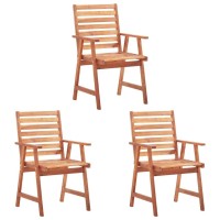 Vidaxl Patio Dining Chairs Set With Cushions - Solid Acacia Wood - Taupe Waterproof Fabric Cushions - Weather-Resistant - Ideal For Garden, Terrace And Patio