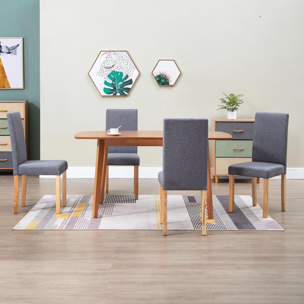 vidaXL Dining Chairs 4 pcs Light Gray Fabric 249215
