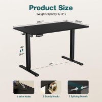 Smug Standing Desk Adjustable Height Electric Sit Stand Up Down Computer Table 40X24 Inch Ergonomic Rising Desks For Work Offi