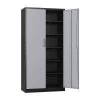 Sisesol Metal Storage Cabinets Locker With 5 Adjustable Shelf 72 Large Garage Storage Cabinet With Lock Metal Cabinet With Loc