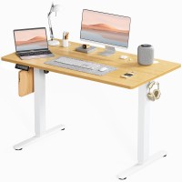 Smug Standing Desk Adjustable Height Electric Sit Stand Up Down Computer Table 48X24 Inch Ergonomic Rising Desks For Work Offi