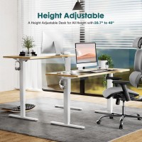 Smug Standing Desk Adjustable Height Electric Sit Stand Up Down Computer Table 48X24 Inch Ergonomic Rising Desks For Work Offi