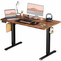 Smug Standing Desk Adjustable Height Electric Sit Stand Up Down Computer Table 48X24 Inch Ergonomic Rising Desks For Work Offi