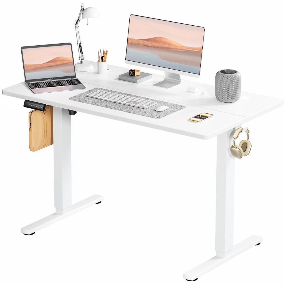 Smug Standing Desk Adjustable Height Electric Sit Stand Up Down Computer Table 48X24 Inch Ergonomic Rising Desks For Work Offi