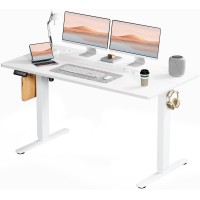 Electric Standing Desk, Standing Desk Adjustable Height, 55 X 24 Inch Ergonomic Adjustable Desk Stand Up Desk With Memory Preset, Sit Stand Desk Computer Desk For Home Office, White