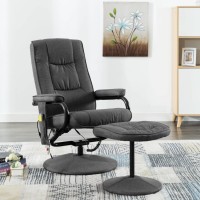 vidaXL Massage Recliner with Footrest Dark Gray Fabric