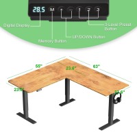 Exadesk Upgrade Version 63 * 55 Inch L Shaped Electric Adjustable Height Standing Desk, Corner Stand Up Desk, Sit Stand Computer L Desk For Gaming Office