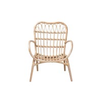 Baxton Studio Bajo Modern Bohemian Natural Brown Rattan Arm Chair