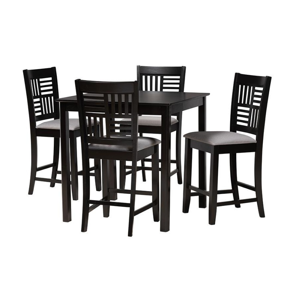 Baxton Studio Deanna Wood 5Piece Pub Set