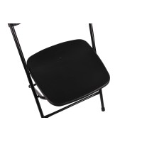 Btexpert Black Plastic Folding Chair Steel Frame Commercial High Weight 650Lb Capacity Event Chair Lightweight Set For Office We