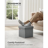 Songmics Storage Ottoman Foldable Small Ottoman Foot Rest 118 Inches Foot Stool Cube Ottoman With Storage Load Up To 286 Lb