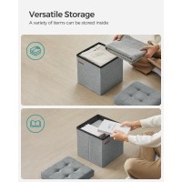 Songmics Storage Ottoman Foldable Small Ottoman Foot Rest 118 Inches Foot Stool Cube Ottoman With Storage Load Up To 286 Lb