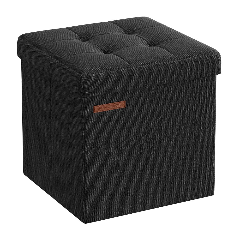 Songmics Storage Ottoman Foldable Small Ottoman Foot Rest 118 Inches Foot Stool Cube Ottoman With Storage Load Up To 286 Lb