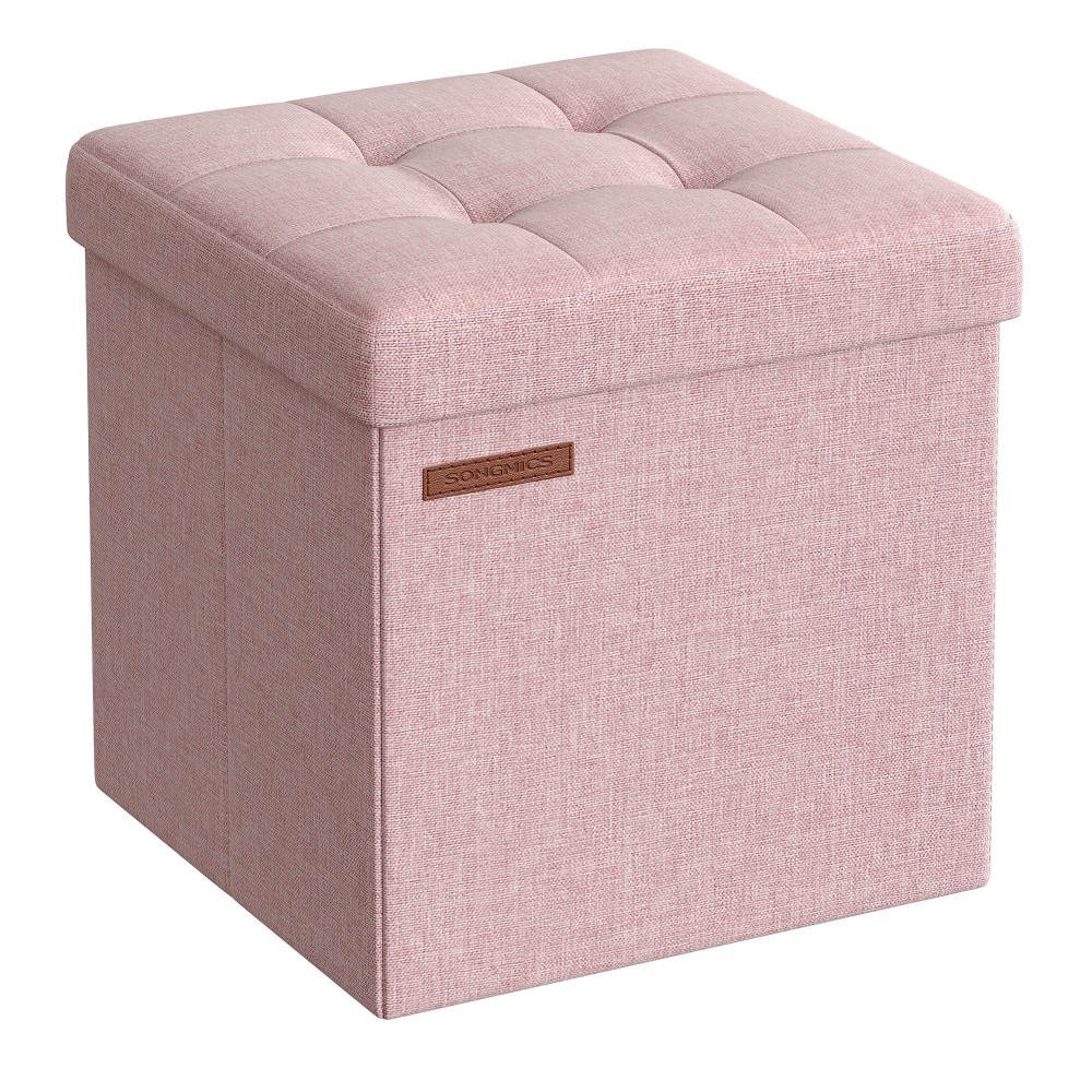 Songmics Storage Ottoman Foldable Small Ottoman Foot Rest 118 Inches Foot Stool Cube Ottoman With Storage Load Up To 286 Lb