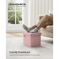 Songmics Storage Ottoman Foldable Small Ottoman Foot Rest 118 Inches Foot Stool Cube Ottoman With Storage Load Up To 286 Lb