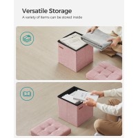 Songmics Storage Ottoman Foldable Small Ottoman Foot Rest 118 Inches Foot Stool Cube Ottoman With Storage Load Up To 286 Lb