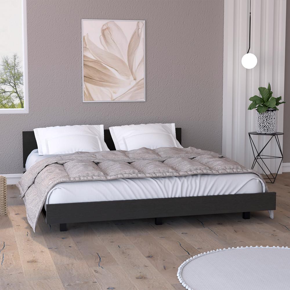 Queen Bed Base cervants, Frame, Black Wengue Finish(D0102HgE6J7)