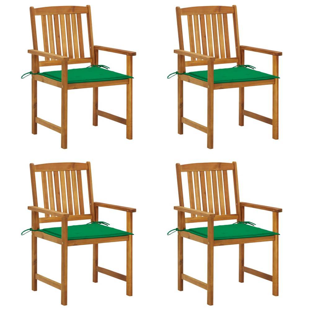 vidaXL Patio Chairs with Cushions 4 pcs Solid Acacia Wood 3061178