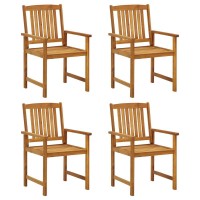 vidaXL Patio Chairs with Cushions 4 pcs Solid Acacia Wood 3061178