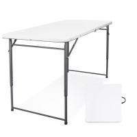 Byliable Folding Table 4 Foot Portable Plastic Card Heavy Duty Foldinhalf Small Foldable Table Indoor Outdoor Adjustable Hei