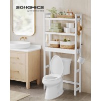 Songmics Over The Toilet Storage 3Tier Over Toilet Bathroom Organizer With Adjustable Shelf Fit Most Toilets Spacesaving C